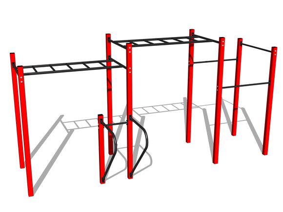 Street workoutová zostava WS8015RD - červená