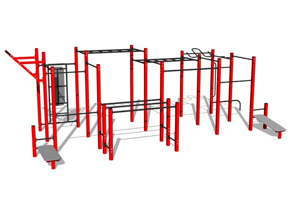 Street workoutová zostava WS8030RD - červená