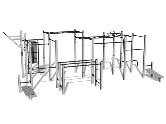 Street workoutová zostava WS8030SD - strieborná