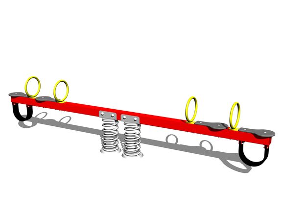 Vahadlová štvorhojdačka na pružinách VH400K - červená