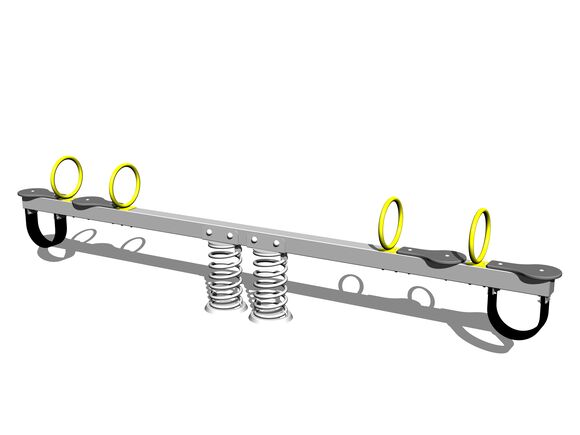 Vahadlová štvorhojdačka na pružinách VH400KS - strieborná