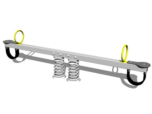 Vahadlová dvojhojdačka na pružinách VH200KS - strieborná