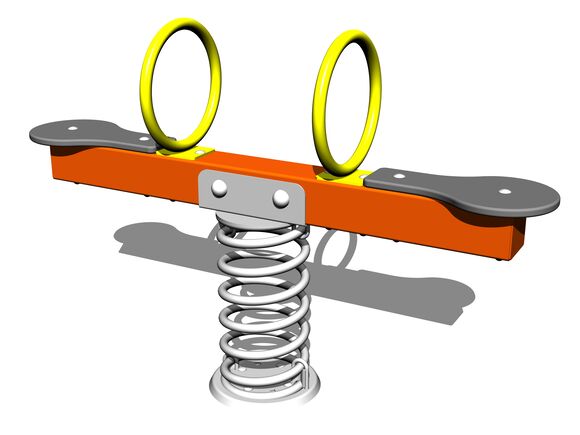 Vahadlová dvojhojdačka na pružine VH102KO - oranžová