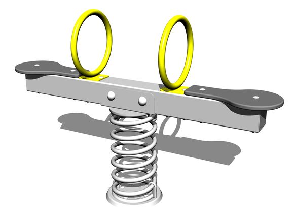 Vahadlová dvojhojdačka na pružine VH102KS - strieborná