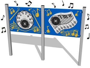 Edukačný panel - Piano, bicie a činely - strieborná