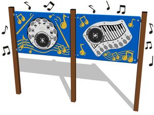 Edukačný panel - Piano, bicie a činely - hnedá