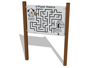 Edukačný panel - Šteňacie bludisko - hnedá