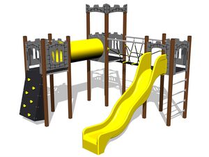 Herná zostava hrad UNH3005KW - hnedá
