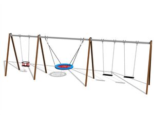 Reťazová štvorhojdačka - celokovová (v.p. 1,5 m)