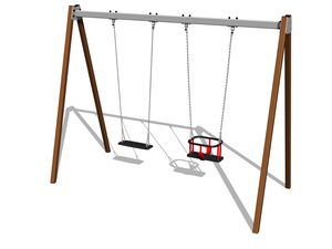 Reťazová dvojhojdačka RH6212KW - hnedá (v.p. 1,5 m)