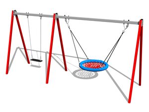 Reťazová dvojhojdačka RH6221KR - červená (v.p. 1,5 m)