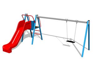 Reťazová hojdačka so šmýkačkou RH6151KB - modrá (v.p. 1 m)