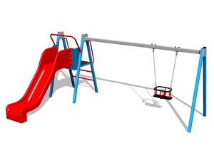 Reťazová hojdačka so šmýkačkou RH6152KB - modrá (v.p. 1 m)