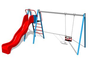 Reťazová hojdačka so šmýkačkou RH6152KB - modrá (v.p. 1,5 m)