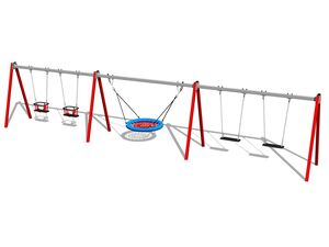 Reťazová päťhojdačka RH6521KR - červená (v.p. 1,0 m)
