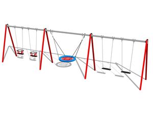Reťazová päťhojdačka RH6521KR - červená (v.p. 1,5 m)