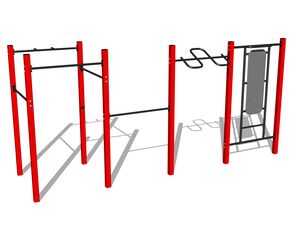 Street workoutová zostava WS8012RD - červená