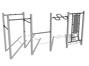 Street workoutová zostava WS8012SD - strieborná