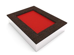 Trampolína do zeme TRA-O210-RZ - červená