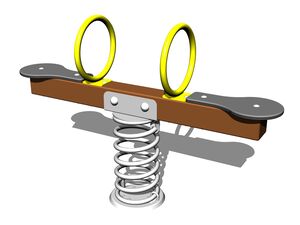 Vahadlová dvojhojdačka na pružine HPV1002KW - hnedá