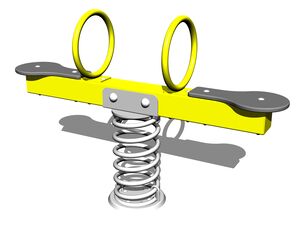 Vahadlová dvojhojdačka na pružine HPV1002KY - žltá